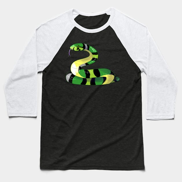 Aromantic Snake Baseball T-Shirt by candychameleon